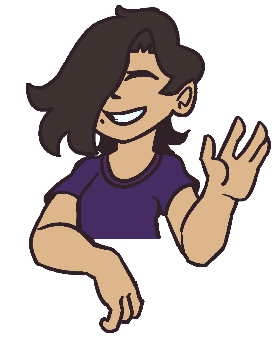 An illustration of Erik waving at you. Looks like he's noticed you!